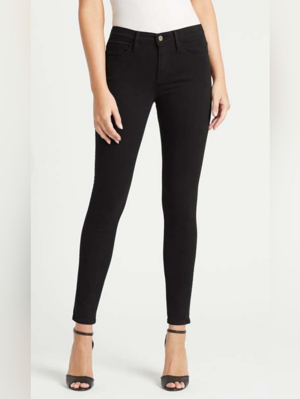 FRAME Le Skinny de Jeanne Black Skinny Jeans Size 26 Film Noir